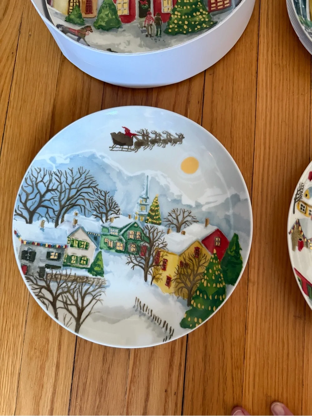 Pottery Barn Winter Village Set of 4 Plates
